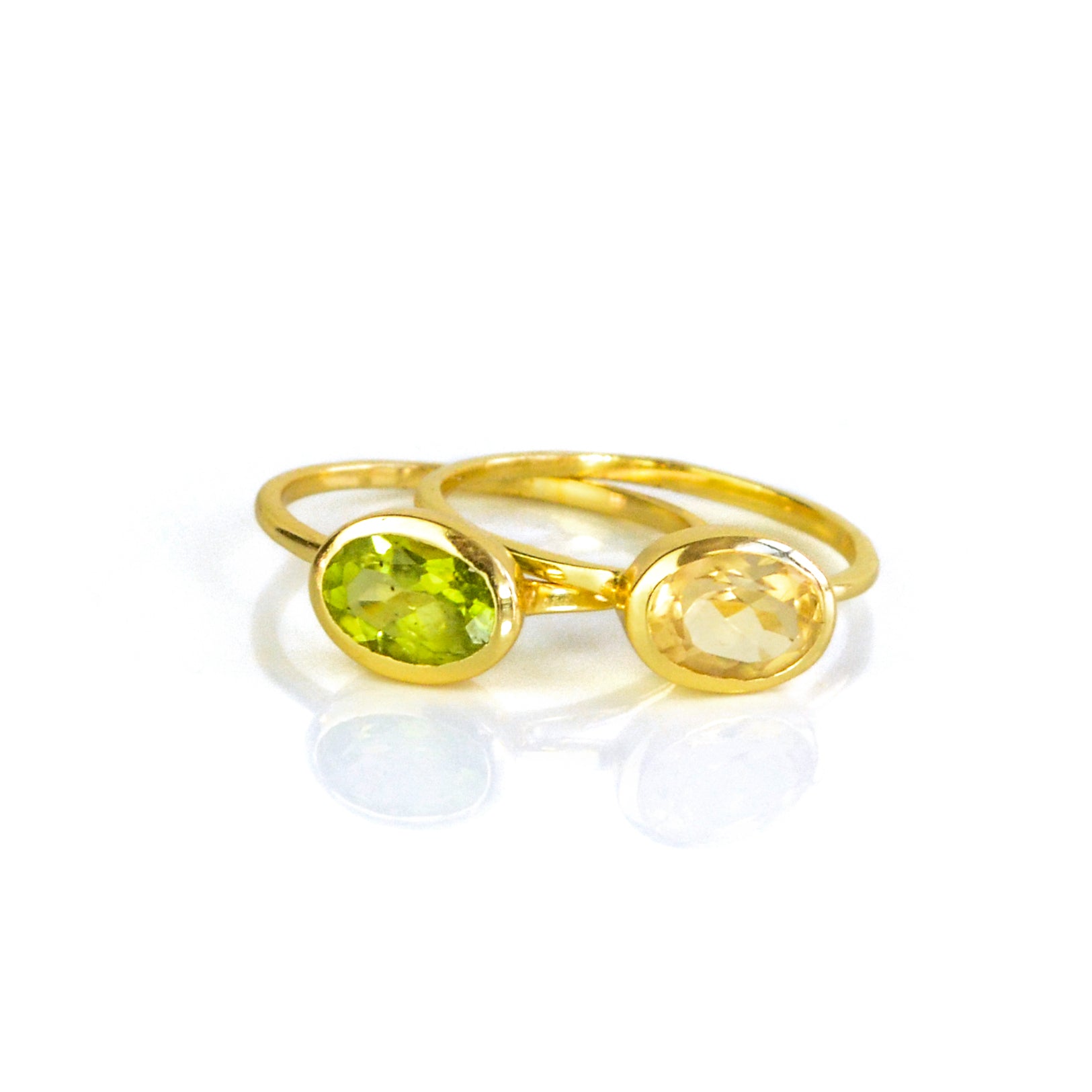 Gold citrine and peridot rings. November birthstone, november birth month, birthstone jewelry, august birthstone, august birthday, green ring, peridot birthstone. stack set, stacking rings, gemstone ring, birthstone ring, mother's day gift for her, gift for mom, gift for fiance, gift for girlfriend, wedding jewelry, bridesmaid jewelry, anniversary jewelry, anniversary gift, birthday gift, christmas gift, valentine's day gift, valentine's day rings, dainty ring, cocktail ring, statement ring, bezel 
