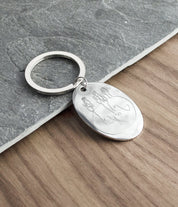 Custom keychain from a child's drawing. Engrave handwriting from a parent or grandparent or use one of our fonts for a personal message.