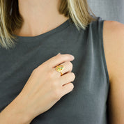 Mother's Open Oval Dual Birthstone Ring, Personalized Mother & Child Bezel Set 2-Stone Ring, Sterling Silver, Gold Vermeil Christmas Gift for New Mom