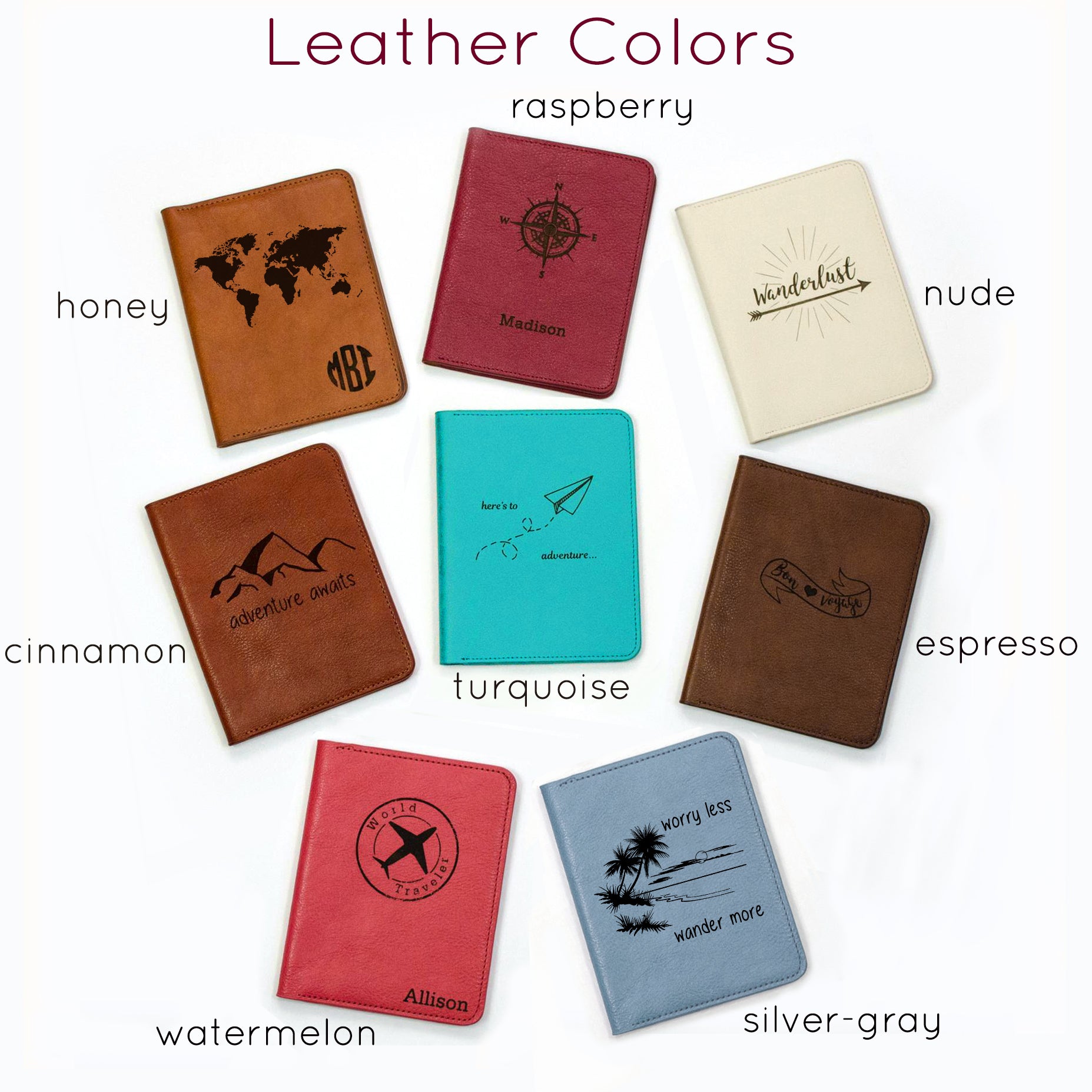 Personalized Leather Passport Holder - Danique Jewelry