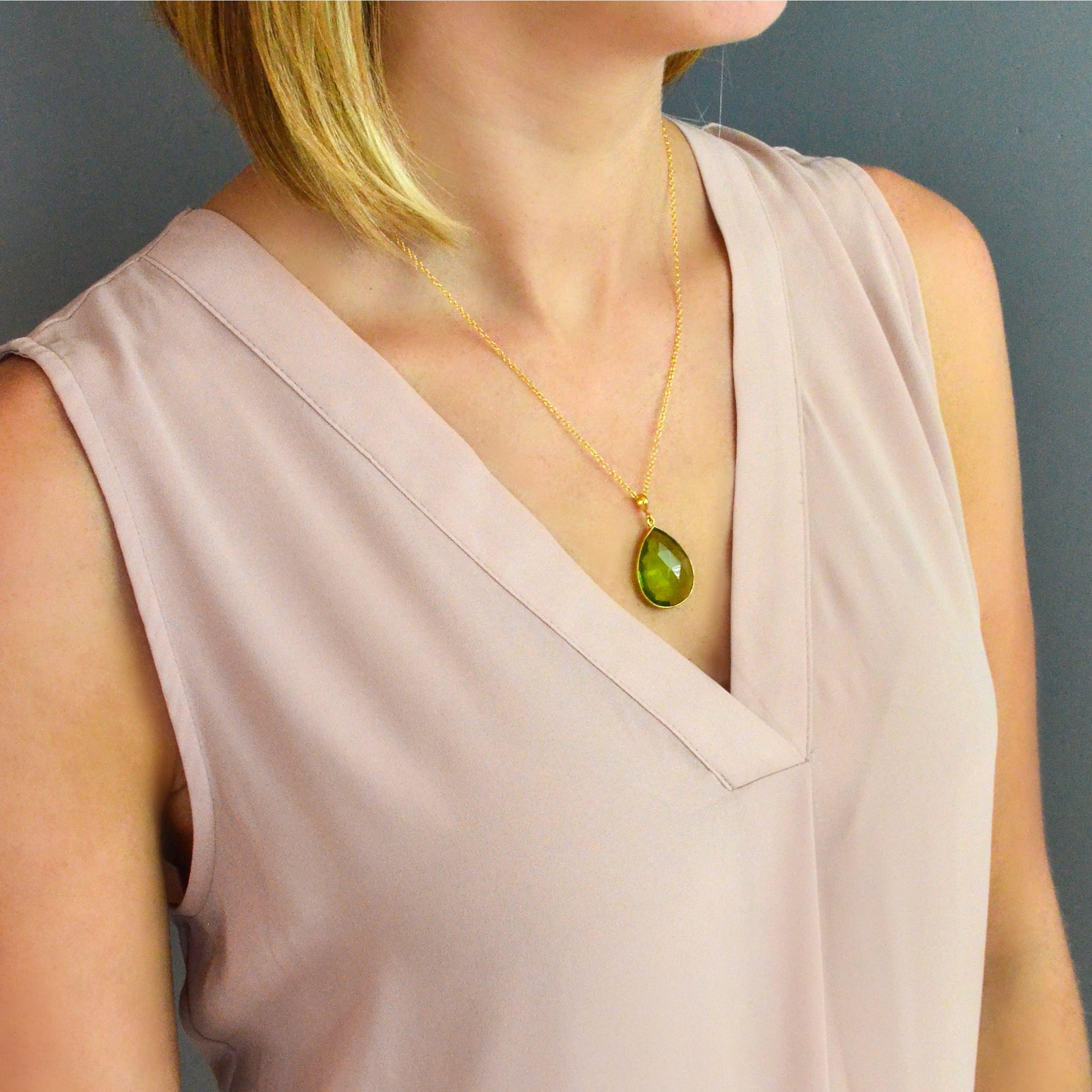 Green Onyx Necklace : May Birthstone