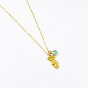 aqua chalcedony, vermeil gold, child pendant