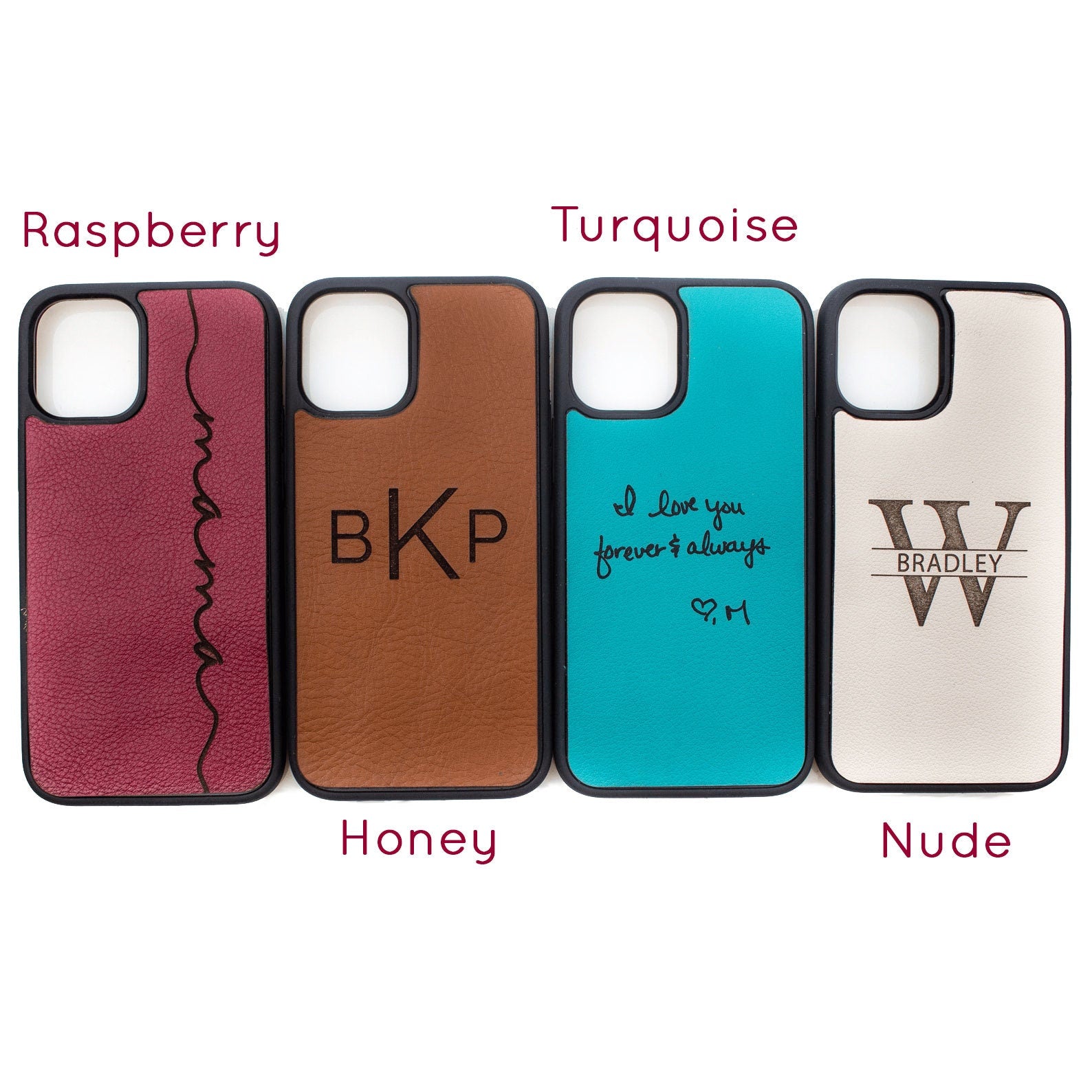 Monogram leather phone case top