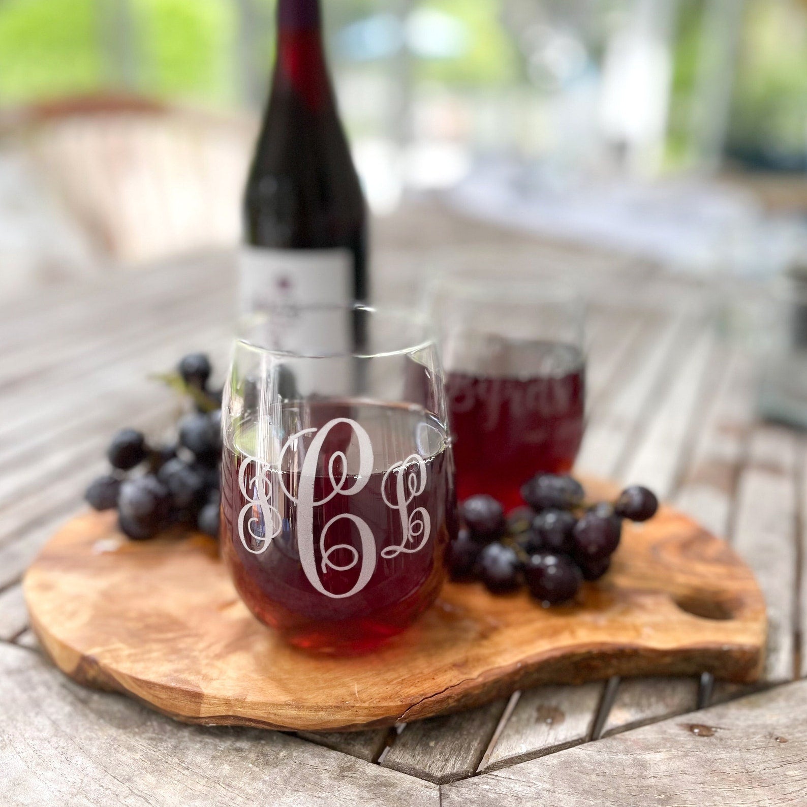 Personalized Contemporary Wine Carafe with Initial or Monogram