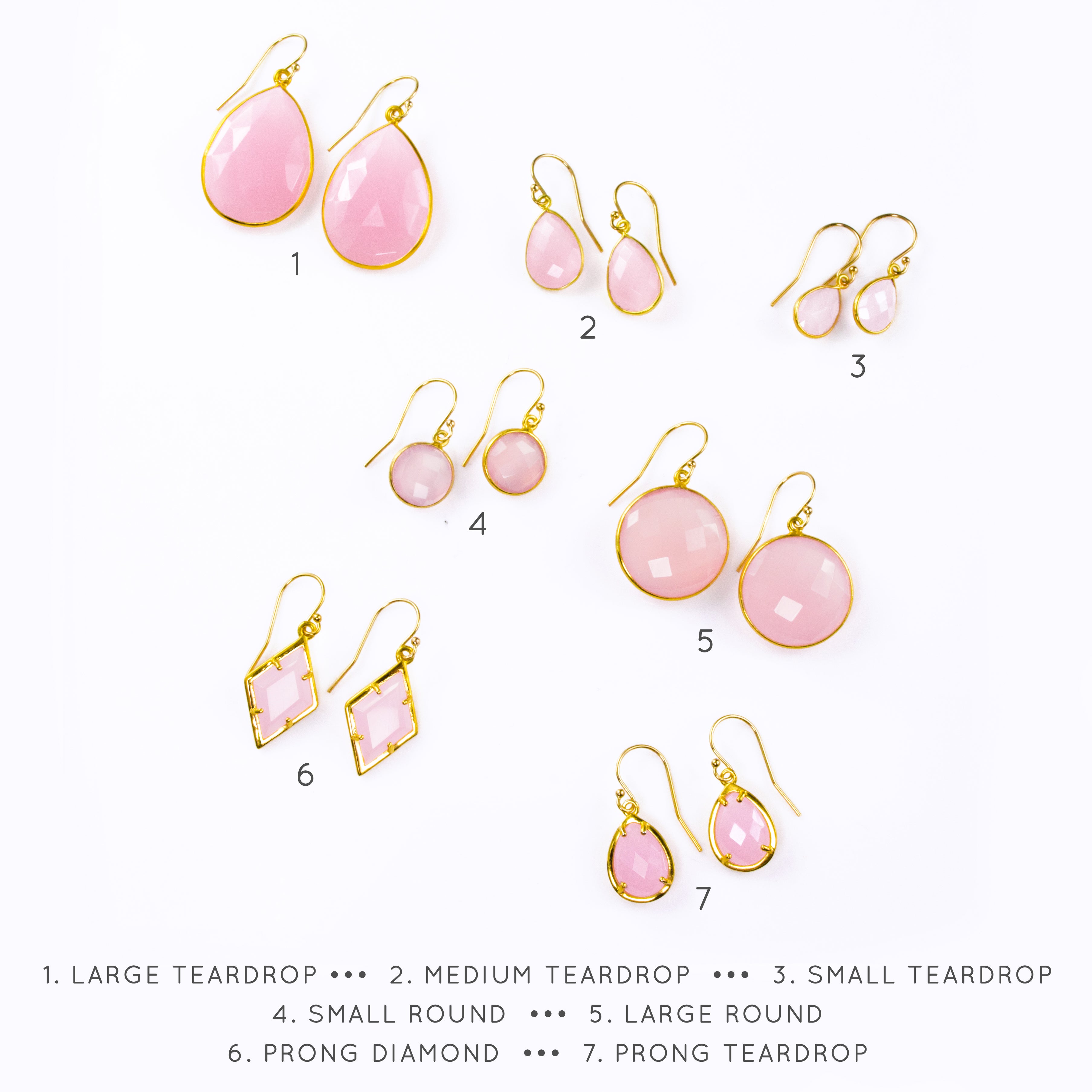Pink Chalcedony Earrings : October Birthstone