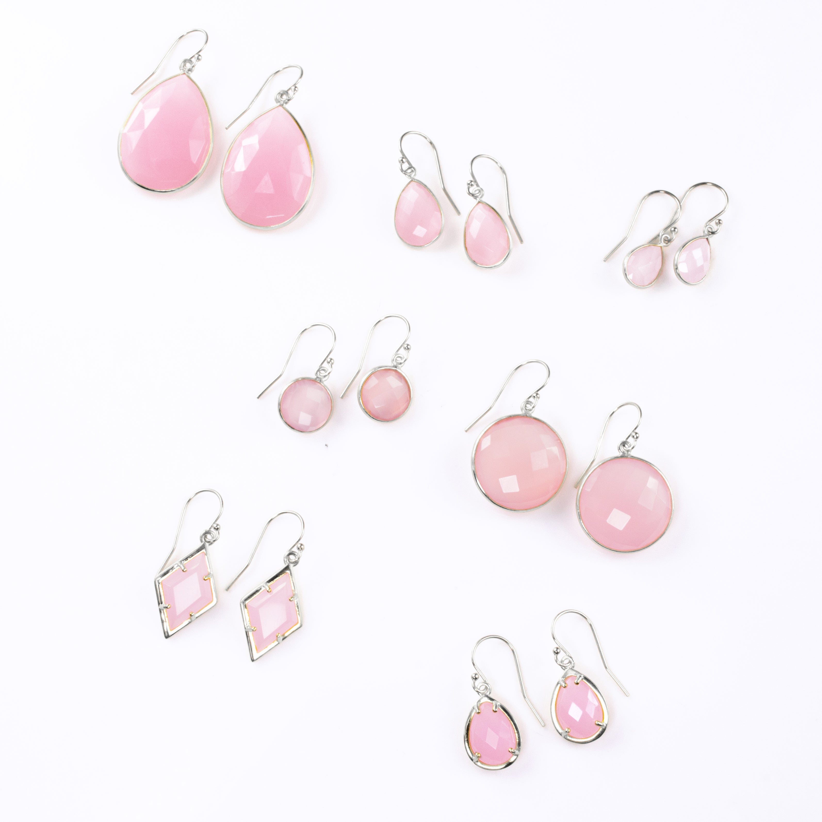 Pink Chalcedony Earrings : October Birthstone