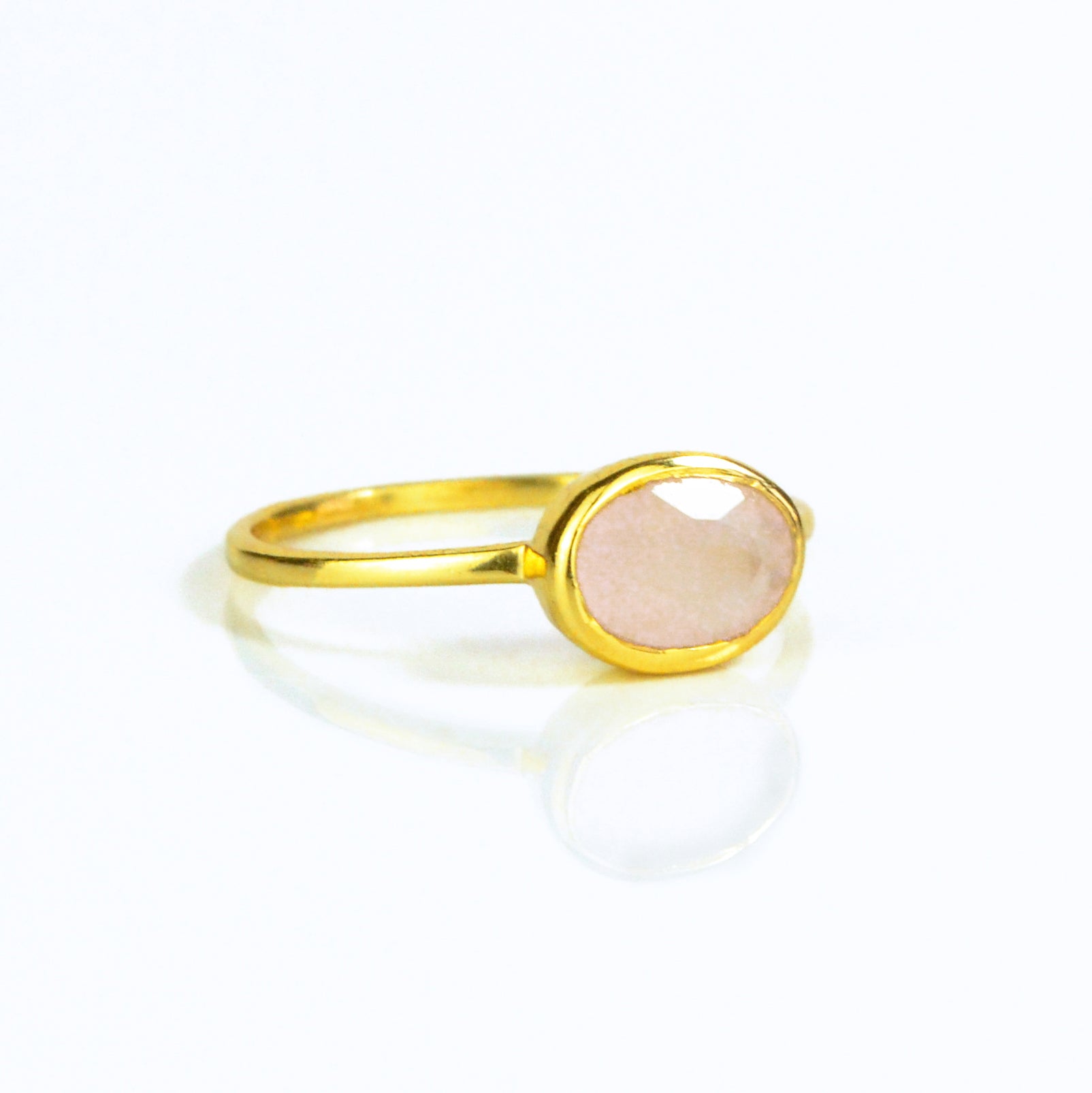 Gold pink chalcedony ring. october birthstone, october birth month, birthstone jewelry, stack set, stacking rings, gemstone ring, birthstone ring, mother's day gift for her, gift for mom, gift for fiance, gift for girlfriend, wedding jewelry, bridesmaid jewelry, anniversary jewelry, anniversary gift, birthday gift, christmas gift, valentine's day gift, valentine's day rings, dainty ring, cocktail ring, statement ring, bezel set