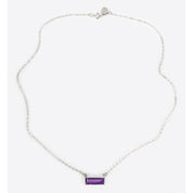Sterling silver adira necklace with February Purple Amethyst Birthstone pendant.