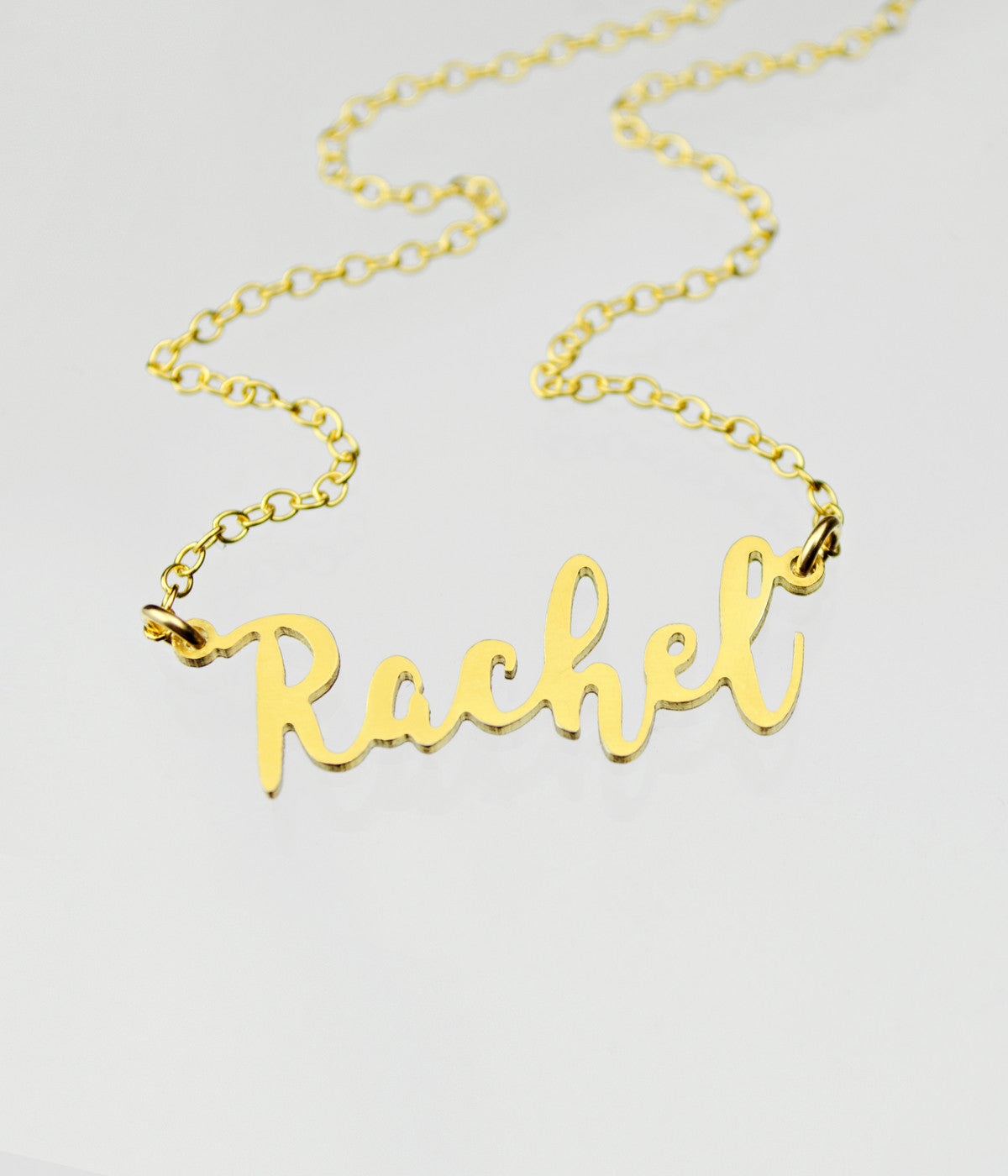 Custom Name Plate Necklace in Gold of Sterling SIlver