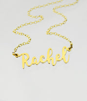 Custom Name Plate Necklace in Gold of Sterling SIlver