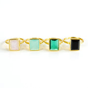 Black Onyx Rectangle Bezel Set Ring