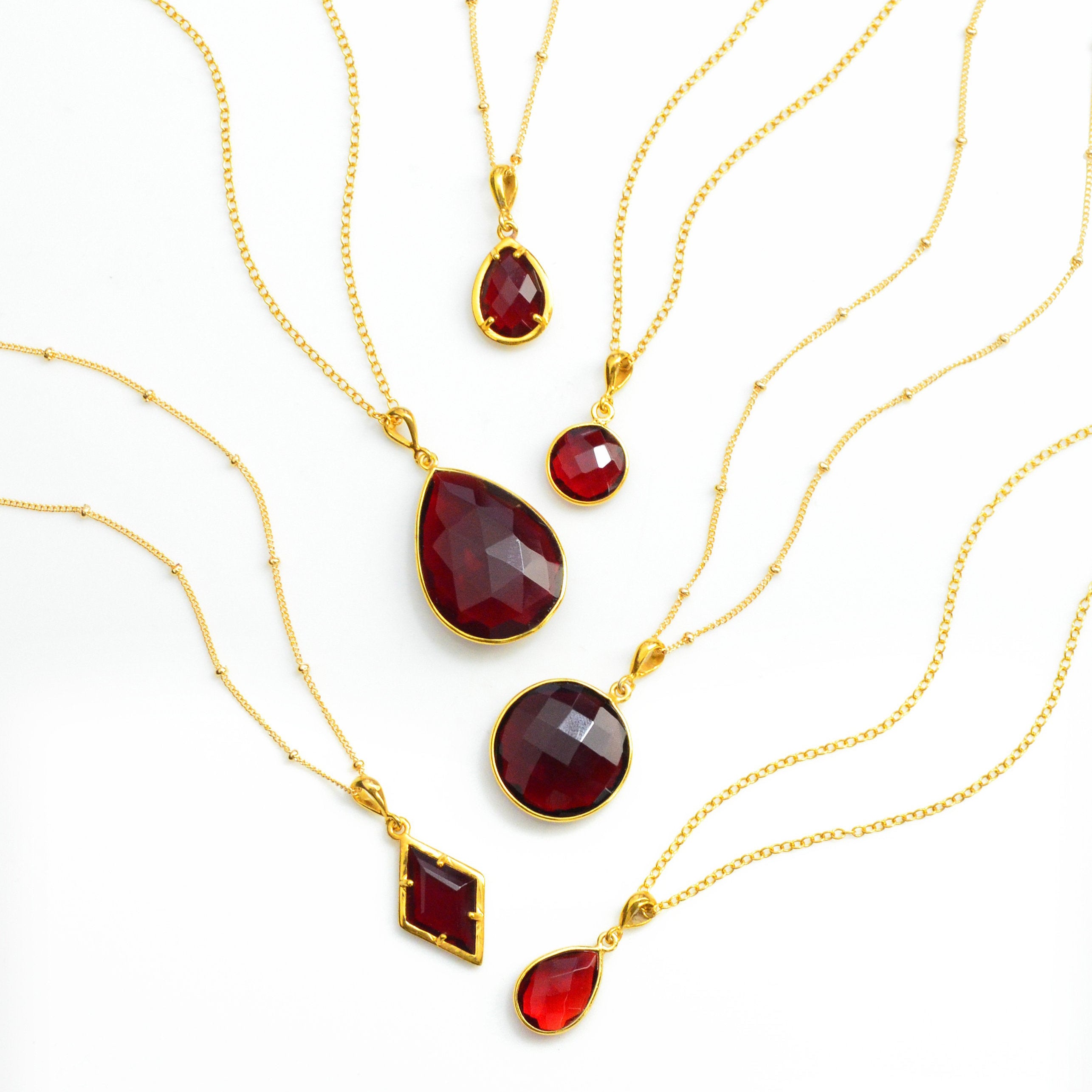Garnet Necklace : January Birthstone