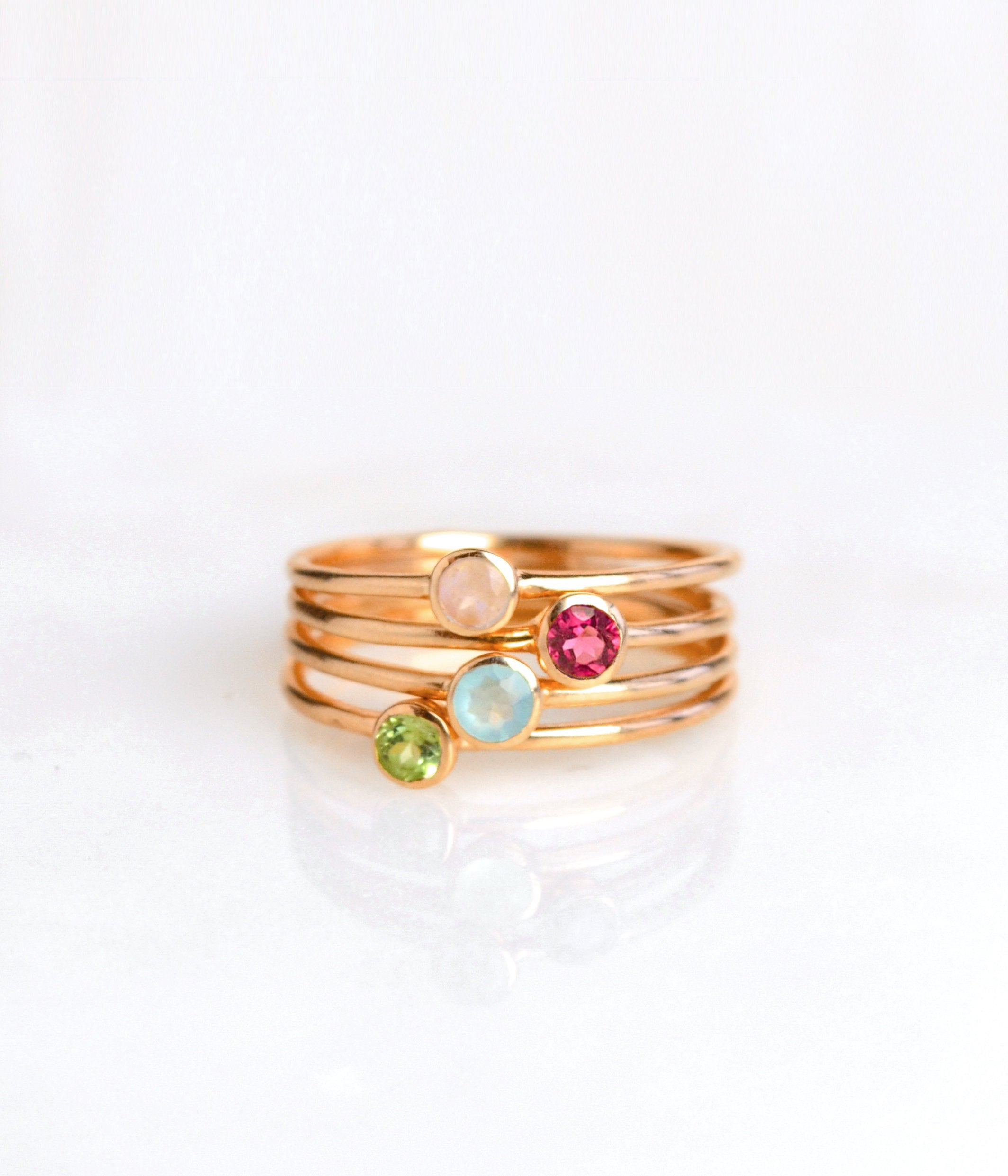 Custom Birthstone Stacking Rings | Alexis Russell
