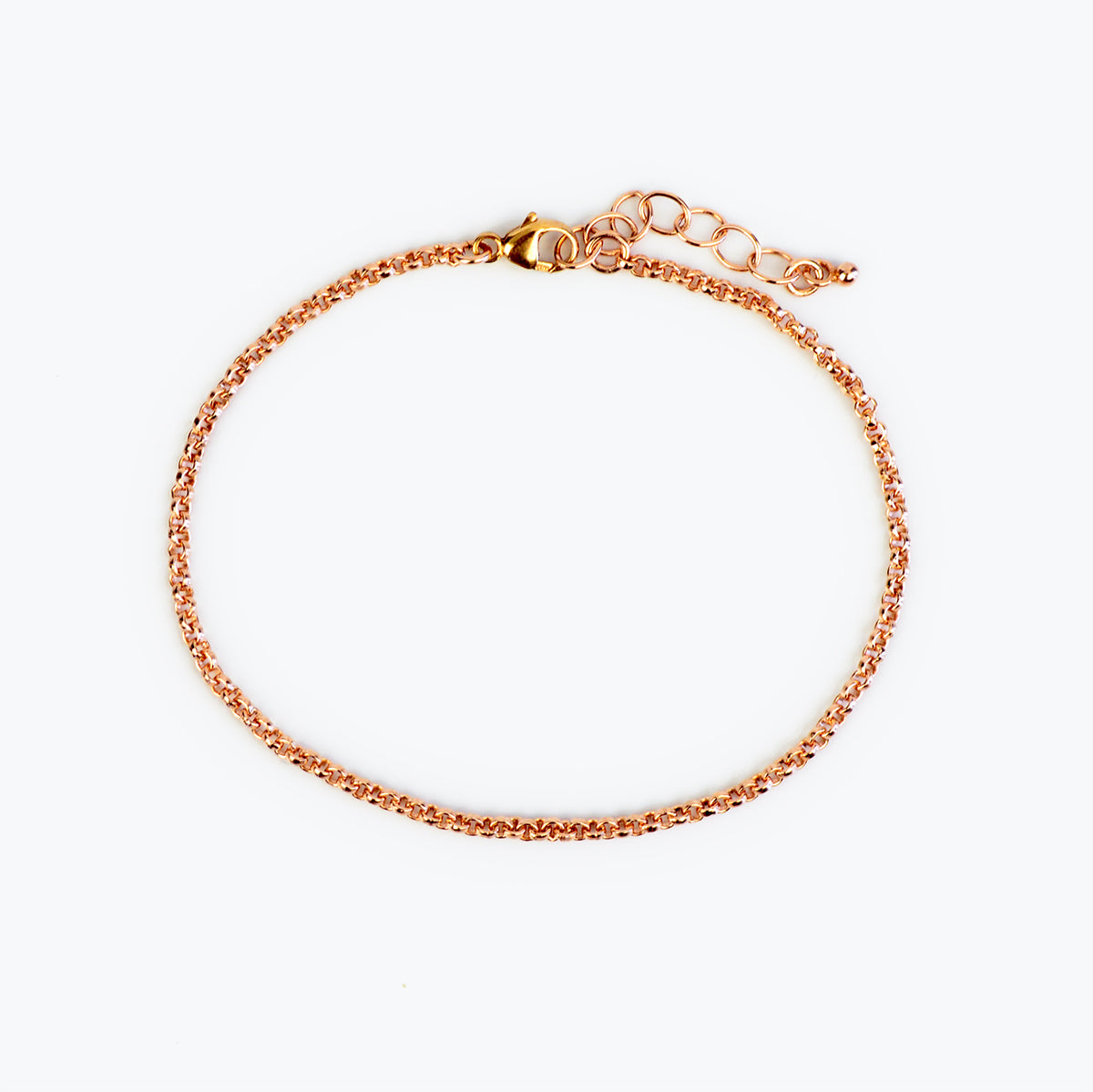 Simple Rolo Chain Bracelet in Gold, Rose Gold, or Silver