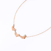 Footprint Charm Horizontal Connector Necklace with Engraved Kid's Names and Birthstones