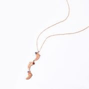 Footprint Charm Vertical Drop Pendant Necklace with Engraved Kid's Names and Birthstones