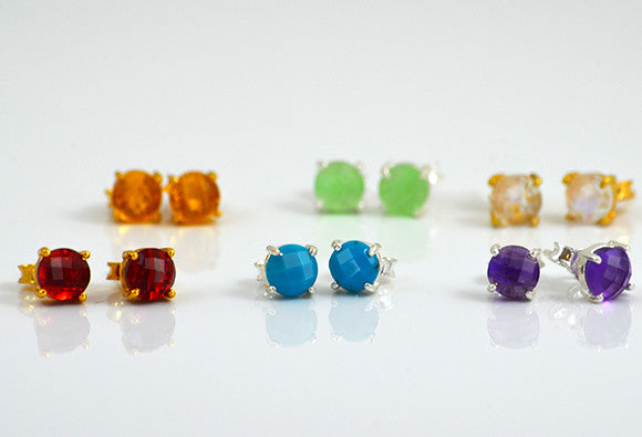 Custom Birthstone Stud Earrings