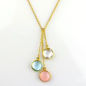 Round Birthstone Lariat Necklace