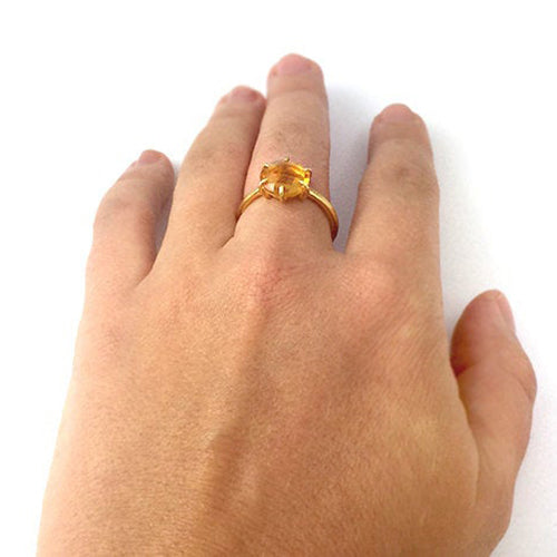 Lapis Lazuli Round Prong Set Ring : September Birthstone