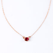 Oval Cut Birthstone Bezel Connector Necklace