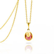 July Birthstone & Name Necklace : Ruby Necklace