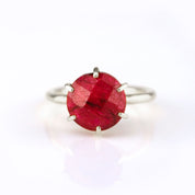 Ruby Round Prong Set Ring - July Birthstone