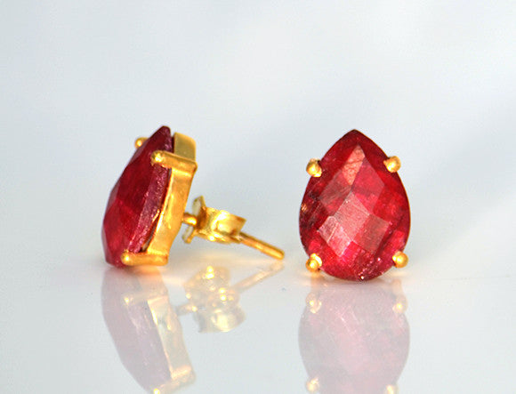Ruby Earrings: genuine ruby earrings