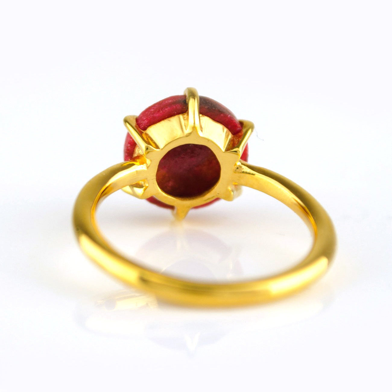 Ruby Round Prong Set Ring - July Birthstone