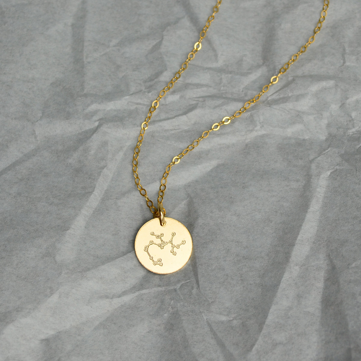 Sagittarius Constellation Necklace with Monogram Engraving on Back