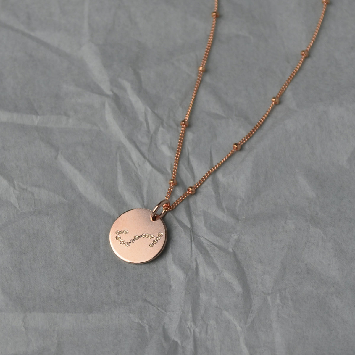 Scorpio Constellation Necklace with Monogram Engraving on Back