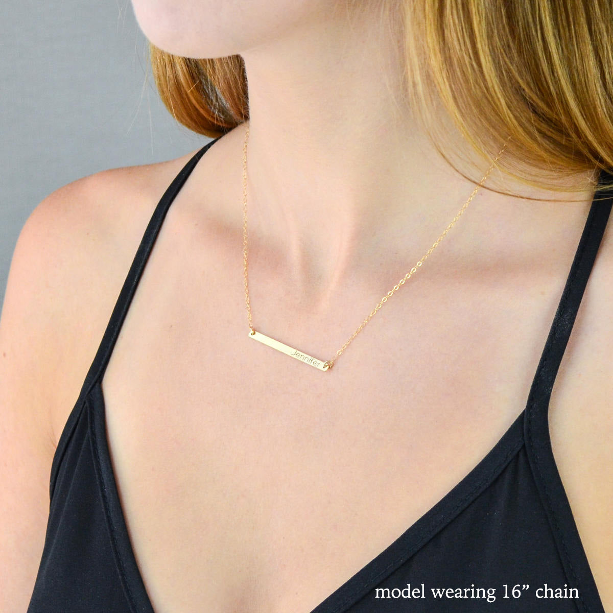 Skinny Bar Necklace, Personalized with Name, Date, or Coordinates - Danique  Jewelry