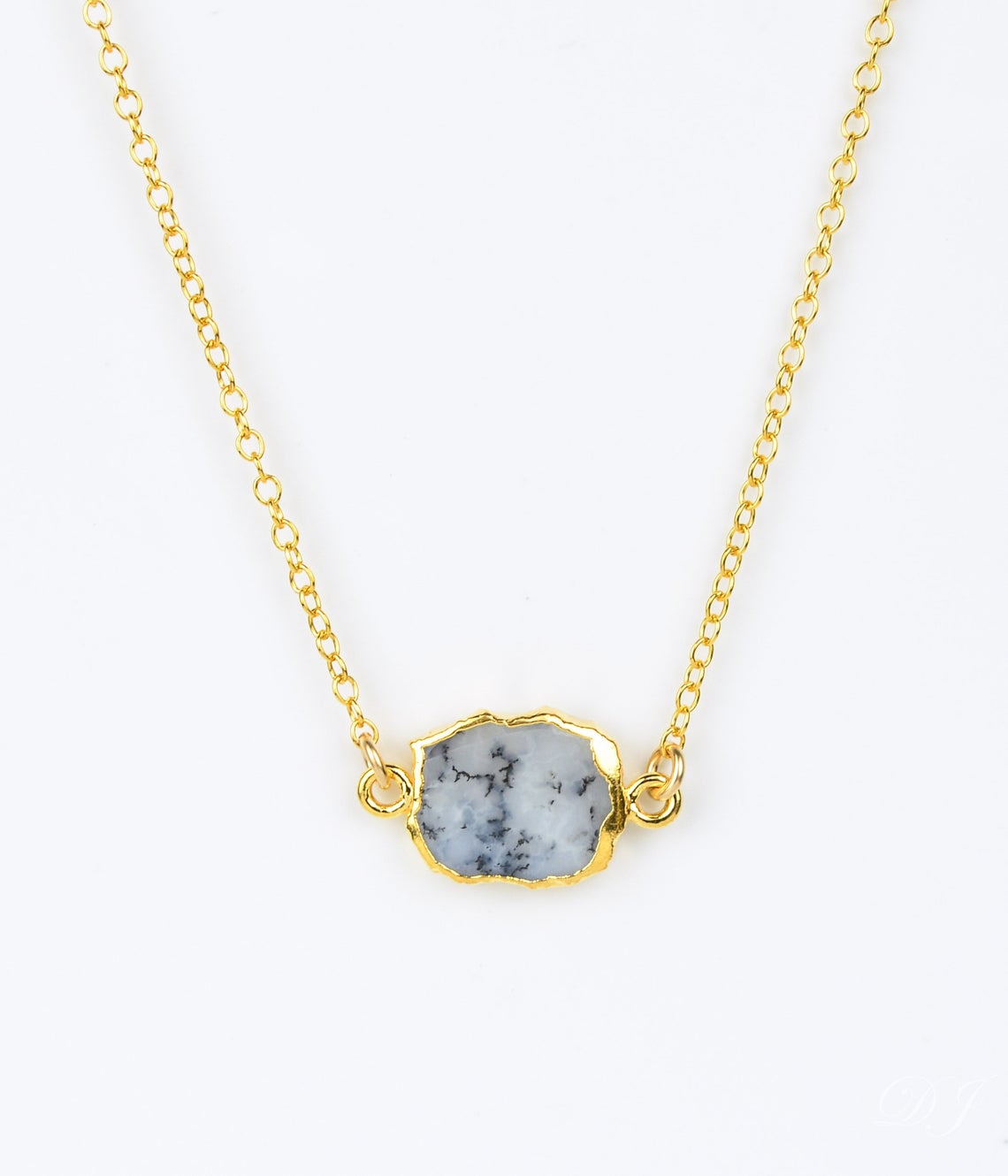 Natural Gemstone Slice Connector Necklace