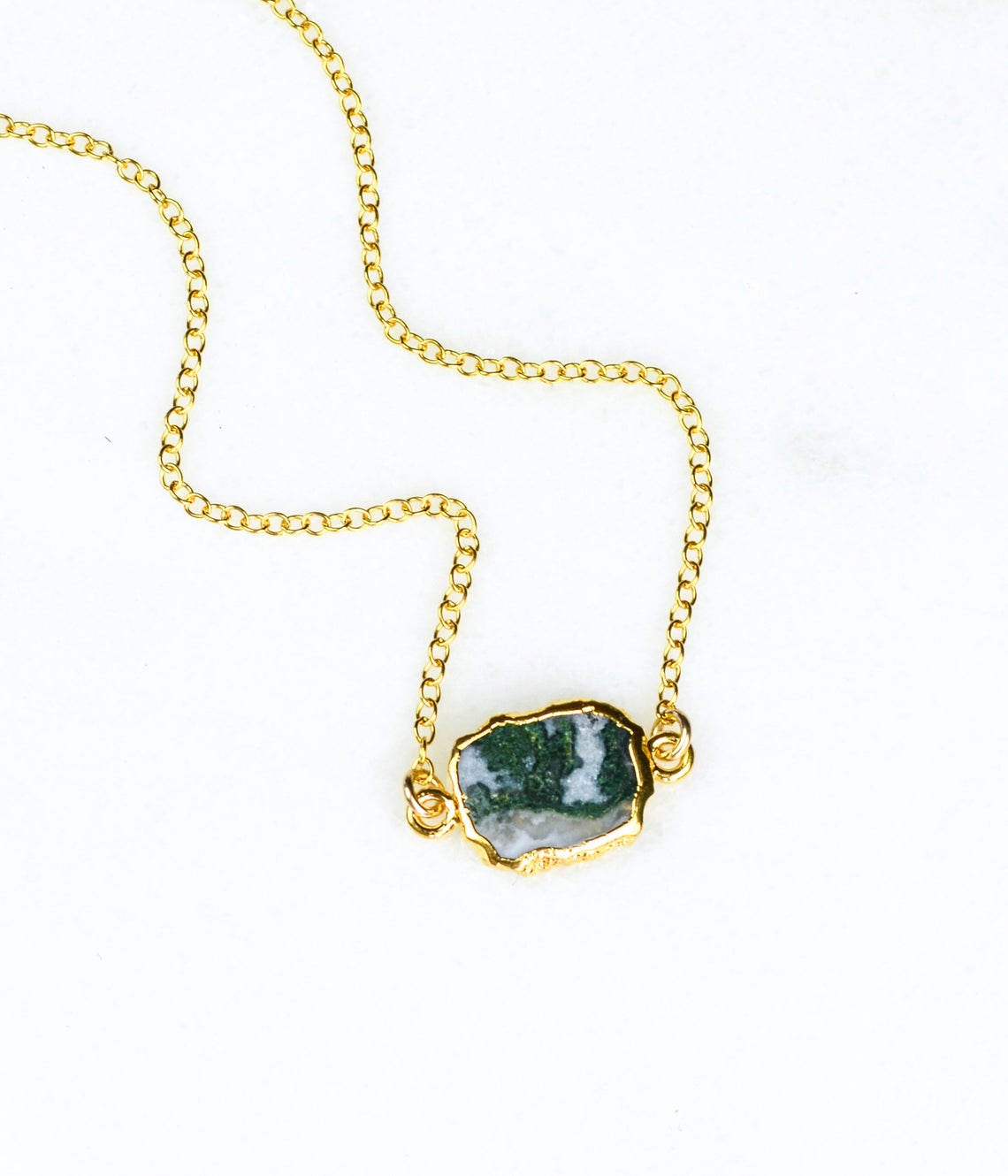 Natural Gemstone Slice Connector Necklace