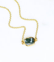 Natural Gemstone Slice Connector Necklace