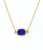 Natural Gemstone Slice Connector Necklace