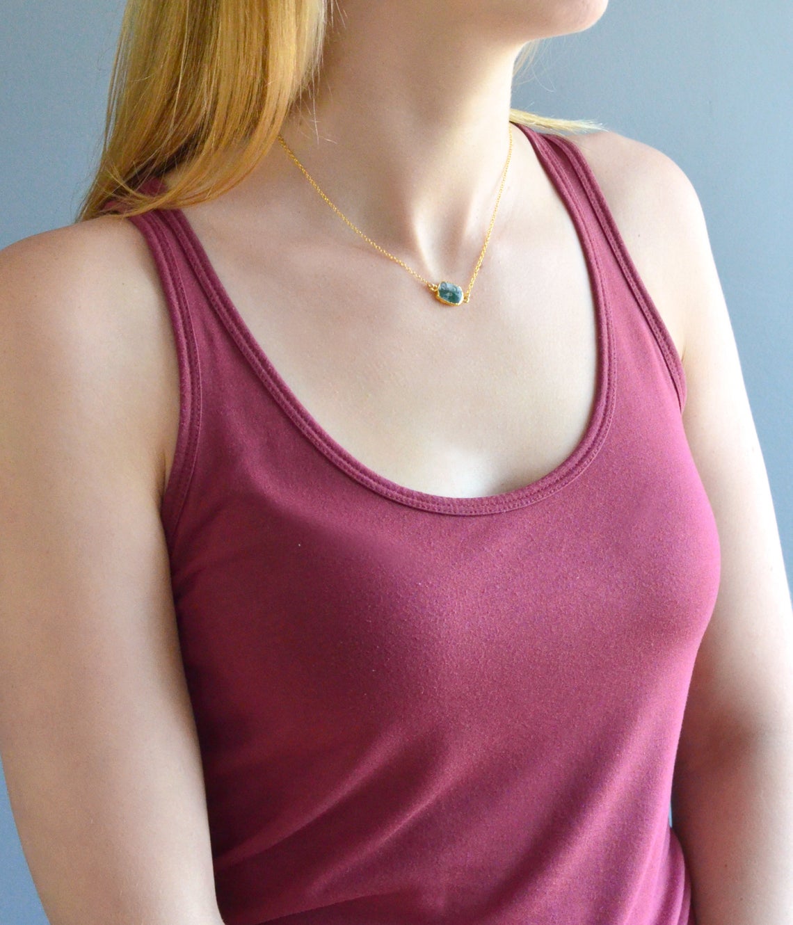 Natural Gemstone Slice Connector Necklace