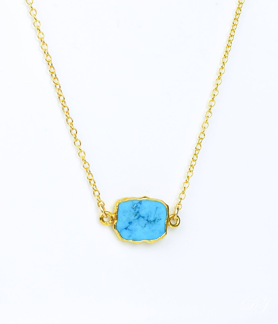 Natural Gemstone Slice Connector Necklace