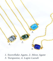 Natural Gemstone Slice Connector Necklace