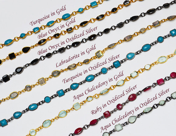 Clear Quartz long station necklace - April Birthstone
