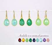 Opalite Small Teardrop Bezel Set Earrings, October Birthstone
