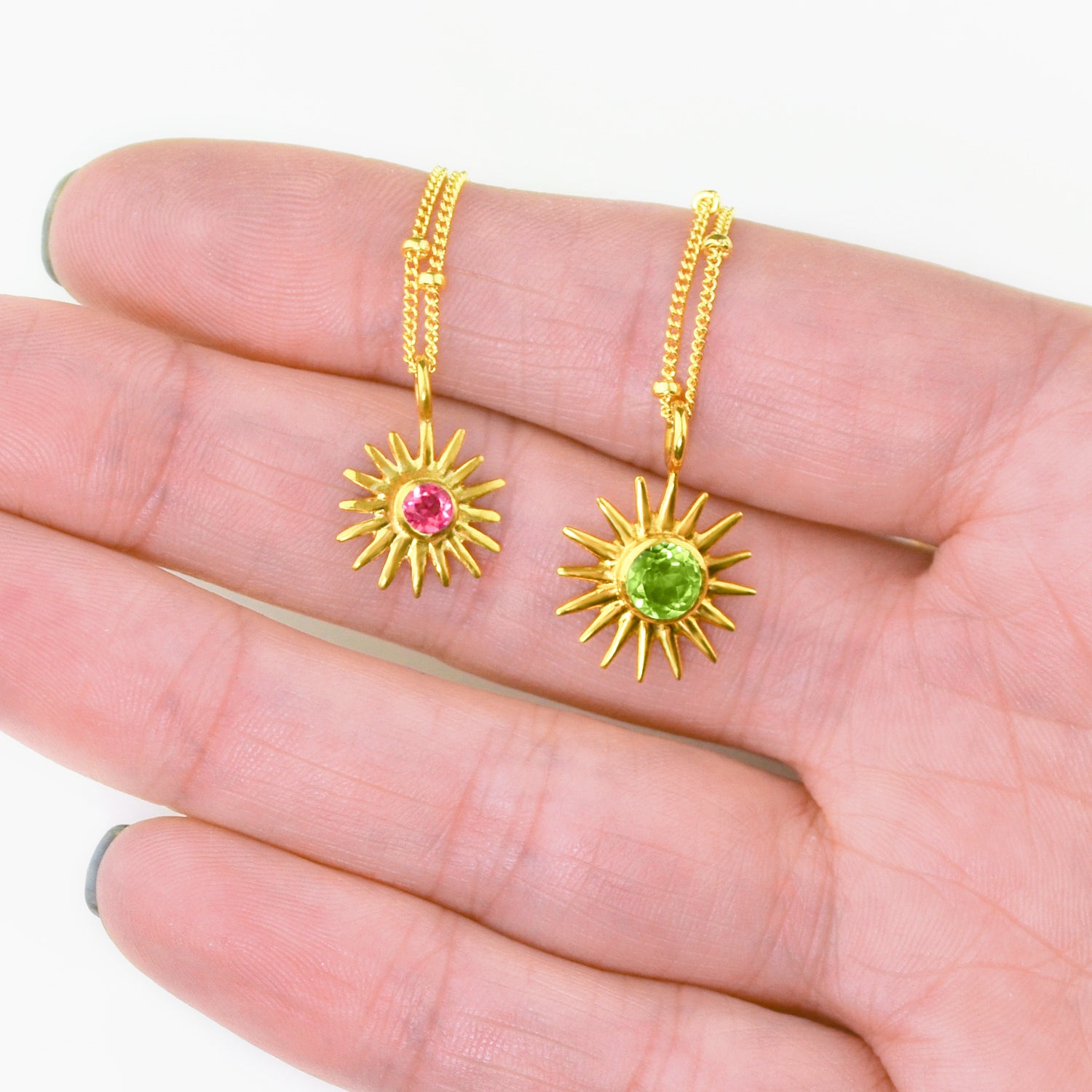 Sun Burst Bracelet, Birthstone Sunshine Connector Pendants [3+5mm] -  Danique Jewelry