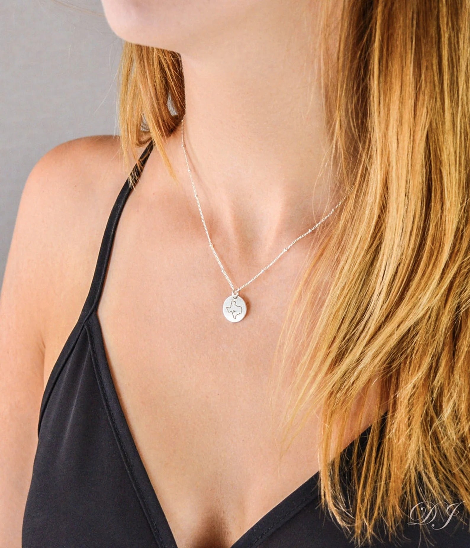 Personalized State Disc Pendant Necklace