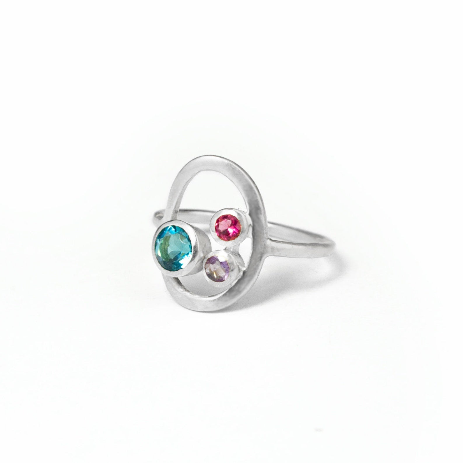 silver birthstone ring, mother of 2, gift for momma