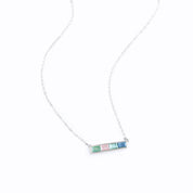 Custom Multi-Birthstone Horizontal Bar Necklace