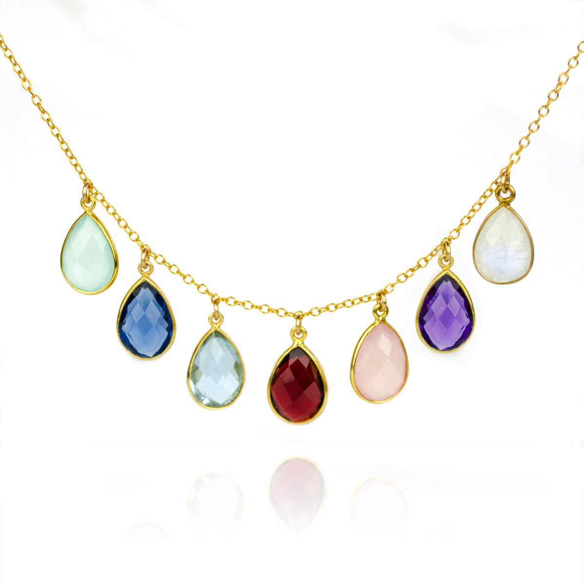 Custom 3 birthstone necklace Clearance