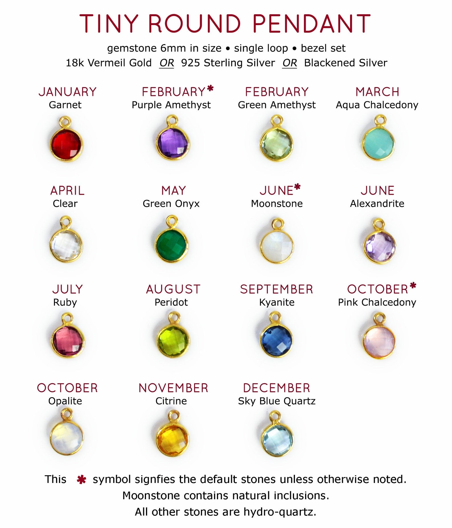 6mm birthstones, tiny round birthstones