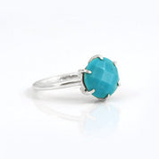 Turquoise Round Prong Set Ring : December Birthstone