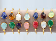 Mother's Adjustable Bangle Bracelet with Two Large Birthstones