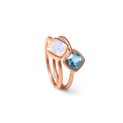 Diamond Shape Kyanite Quartz Stacking Ring | September Birthstone, Custom diamond birthstone ring mom, Sterling Silver, 18k Gold Vermeil Gemstone Ring