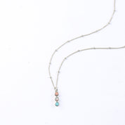 Tiny Birthstone Cabochon Vertical Bar Necklace : Available in All Birthstones